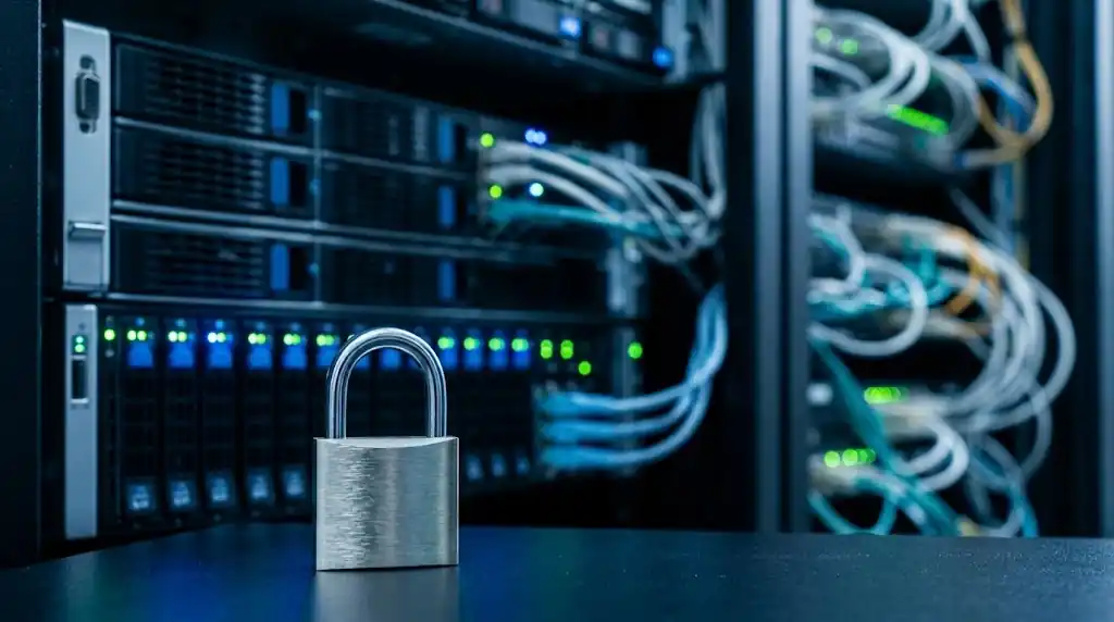 Simbolo di Cloud computing e scudo di cyber security aziendale